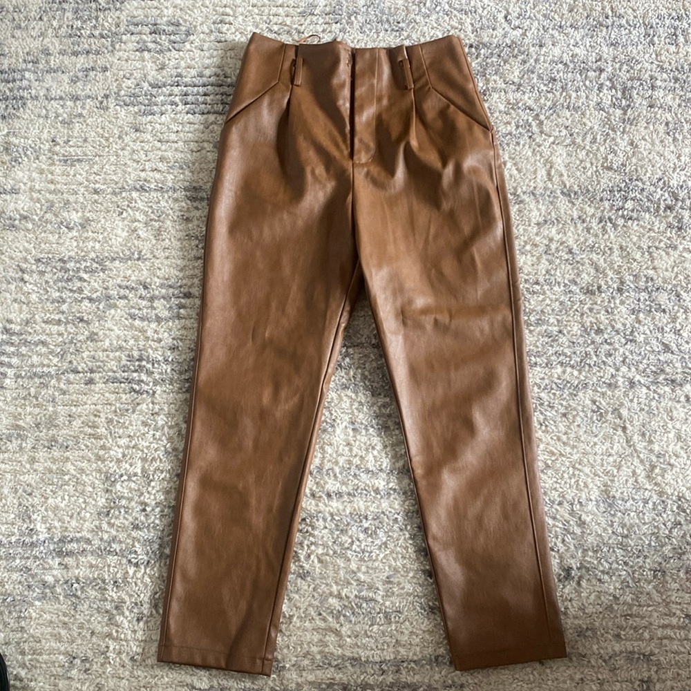 Dark Brown Lucy Paris Leather Pants M